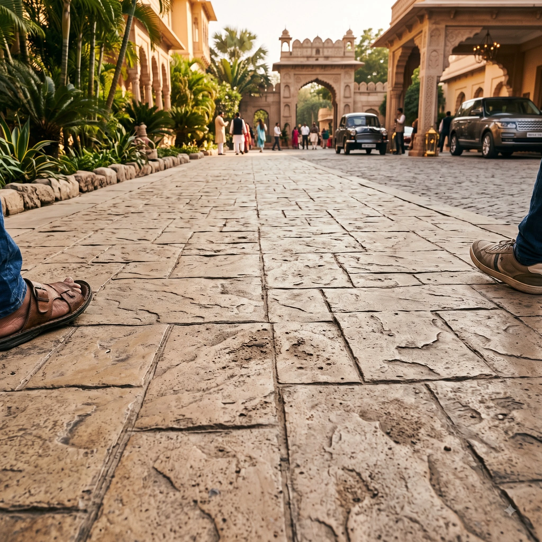 Beige Stamped Concrete Flooring - Image 4