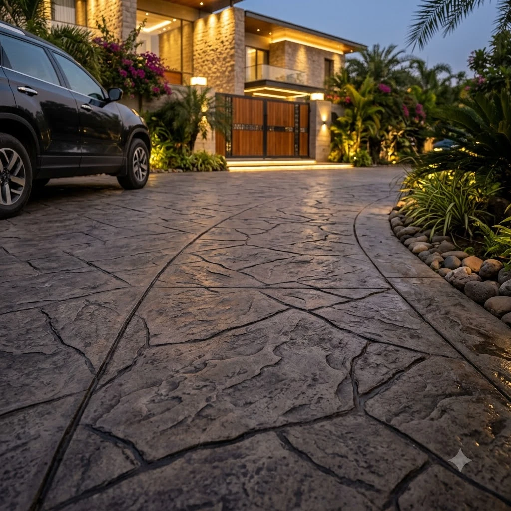Curve Stamped Concrete Flooring - Image 2