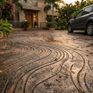 Curve Stamped Concrete Flooring