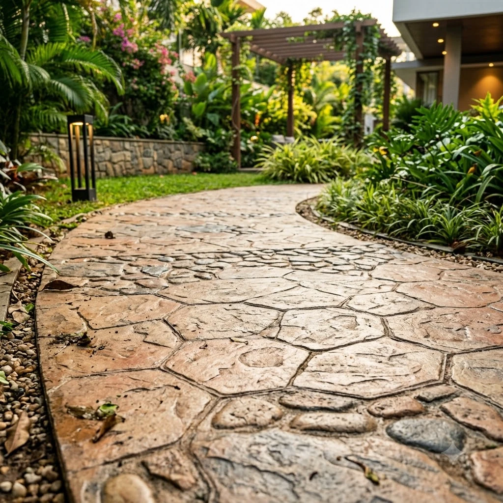Garden Stamped Concrete Flooring - Image 3