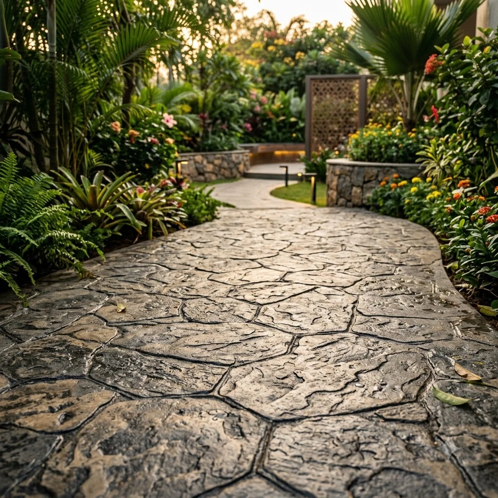 Garden Stamped Concrete Flooring - Image 2