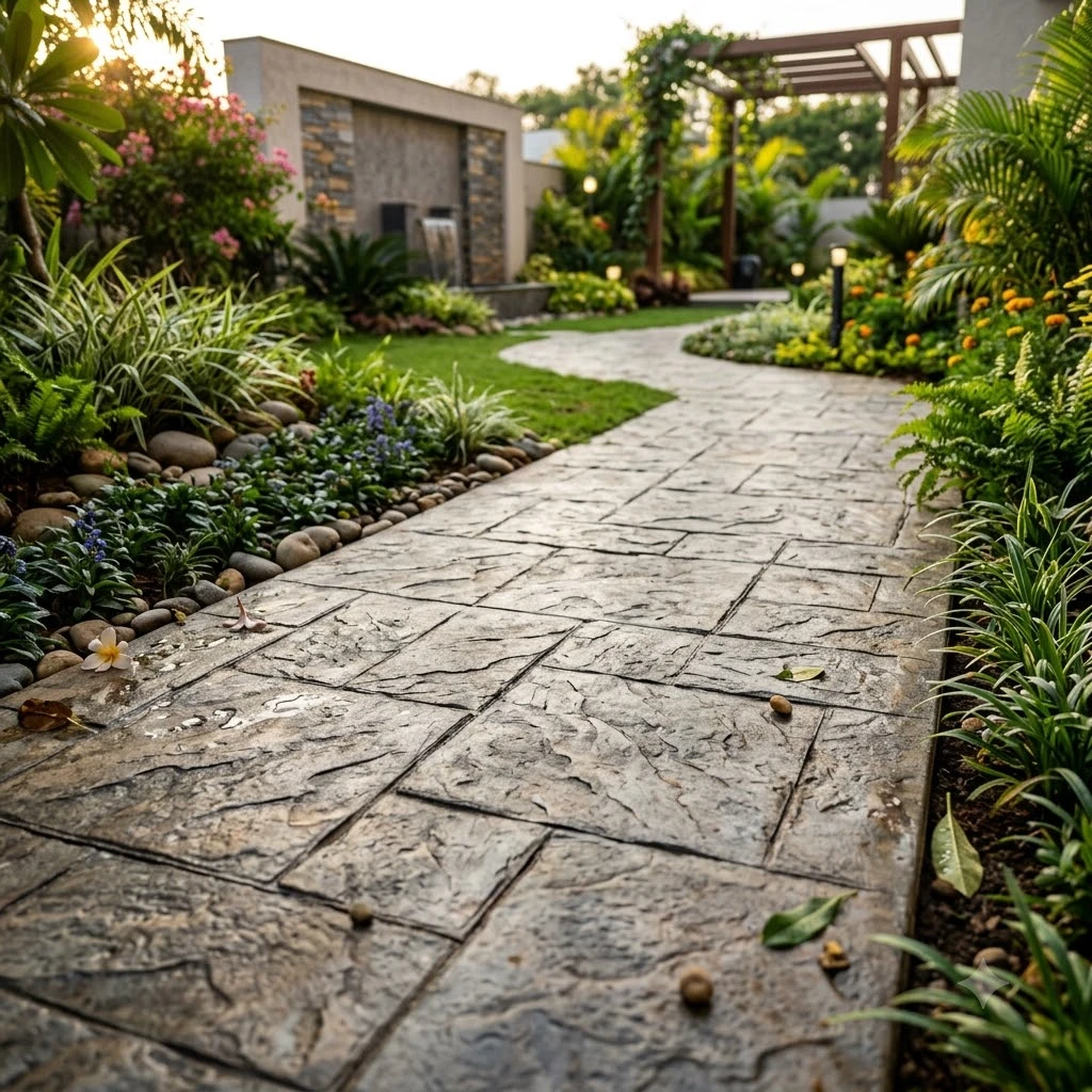 Garden Stamped Concrete Flooring - Image 4