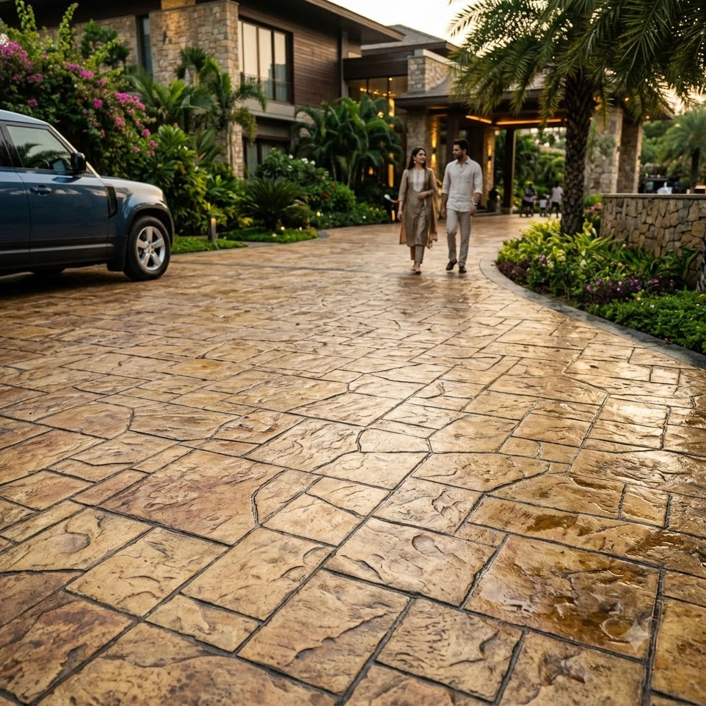Harvest Amber Stamped Concrete Flooring - Image 3