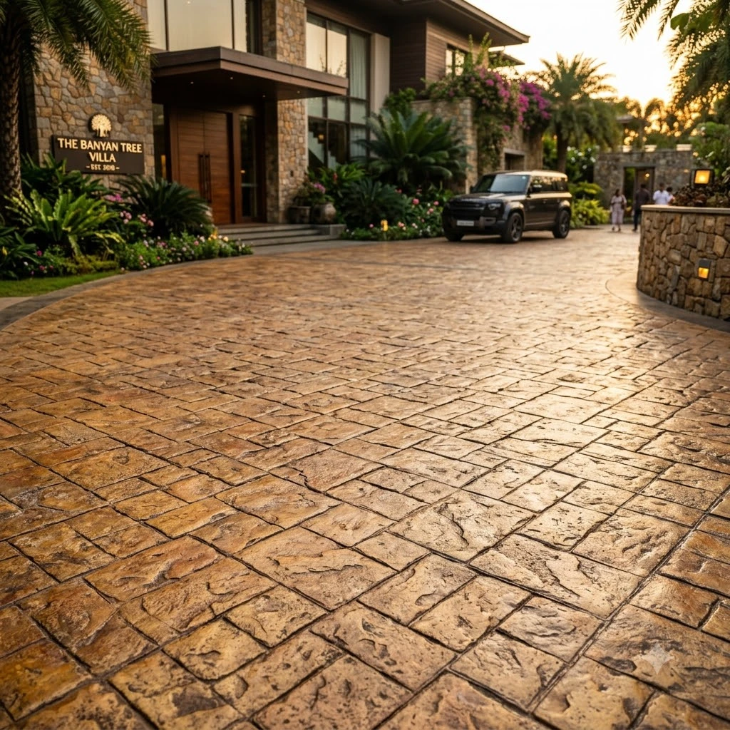 Harvest Amber Stamped Concrete Flooring - Image 2