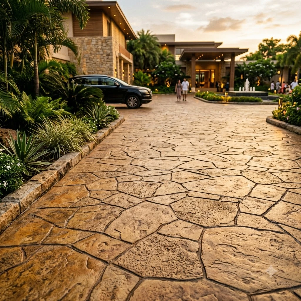Harvest Amber Stamped Concrete Flooring - Image 4